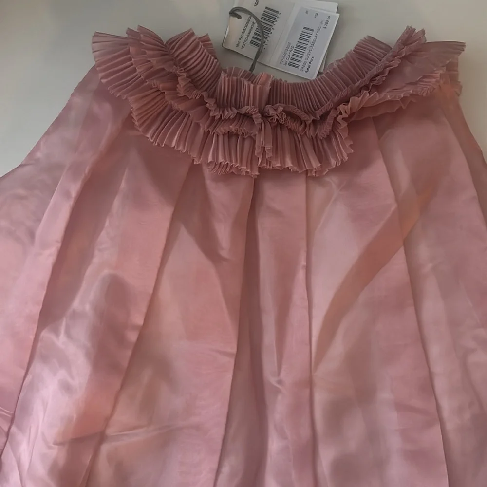 Il Gufo Clay Red Pink Sleeveless Ruffle Dress